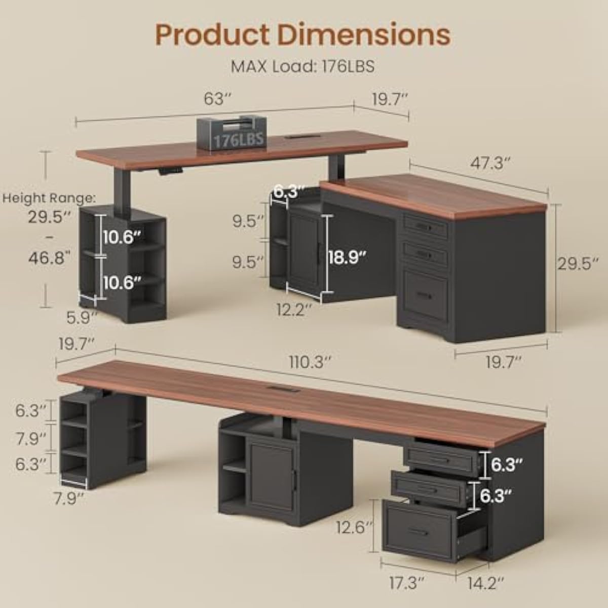 Mesa elétrica ajustável em for - Desk Setup L Shaped avaliação e preço